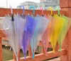 Свадебный цветной прозрачный зонт из ПВХ с длинной ручкой, зонтик от дождя и солнца, прозрачные зонты SN23359527415