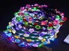 Decorative Flowers Wreaths Festive Party Supplies Home Garden Led Glow Crown Headbands Light Rave Floral Hair Garland Wreath Wed5723658