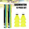 12pcs Nylon Shuttlecocks with Strong Cork Head Plastic Badminton Training Ball High Speed Badminton Balls PR Sale 240108