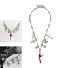 Pendant Necklaces Fashion Melting Heart Necklace Cool Clavicle Chain Punk Guitar Lock Choker Statement Jewelry