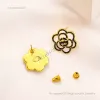 Bijoux de créateurs Boucle d'oreille Cadeaux de luxe Boucles d'oreilles à breloques Boucles d'oreilles à fleurs noires plaquées or 18 carats pour femmes Bijoux de créateurs 2023 Amour de mariage en acier inoxydable