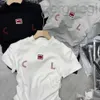 トレンディコットンCC TシャツC快適なプリント衣料品デザイナーシャネルパッドデザイナー肩の女性チャンネルブランドグラフィックファッションCH VTro