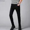 Herren-Jeans, Herren-Röhrenjeans, 2019, neue klassische Mode, Designer, elastisch, gerade, schwarz/weiß, Jeanshose, schmale Passform, Stretch-Denim-Jeans, L240109