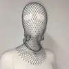 Vrouwen Bivakmuts Elastische Strass Tulband Dames Shining Fishnet Headhood Holiday Party Head Mask Diamond Headwrap Headcover 240108