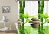 Zasłony prysznicowe Zielone laski Sceneria Sceneria Wanna zasłony prysznicowe Wodoodporna poliestrowa materia do kąpieli 3D Mata z ekranem do kąpieli