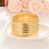 Bangle 4st 24k Gold Plating Dubai India Bangles Women Men Armband African Europeiska Ethiopia Girls Kids Jewelry Wedding Bride Gifts