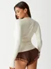 JULISSA MO Cardigan à manches longues tricoté à simple boutonnage pour femme, pull slim, polyvalent, côtelé, bas en laine, 240109