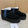 Ultra Designer Clássico Mini Bota Plataforma Trança Botas de Neve de Inverno Mulheres Australianas Uggsity Couro Real Botas de Pele Quentes Sapatos Luxuosos