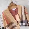 Pulls pour femmes Pull Automne Col Rond Rayé Mode À Manches Longues Femmes Haut De Gamme Jacquard Cardigan Manteaux À Tricoter Drop Livraison Ap Otvet