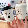 Förtjockning Coffee Paper Cup Anti Scalting Drinks Delivery Packing Disponable With Cover Fruit Juice Beverage Cups 240108