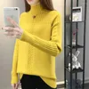 Kvinnors tröjor stickade Turtleneck Kvinnor Autumn Winter 2024 Ladies Jumper Korean tröja Kvinnlig långärmad Pullover Pull Femme Tops H354