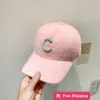 Designer Ball Caps Autumn and winter rabbit hair blended Rhinestone c letter baseball cap Korean fashion thin duck tongue cap warm hat tide QE4E