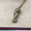 Collier classique de pneus de voiture de créateur de mode pour femmes, bijoux de vente chaude, collier de tête de léopard luxueux et unique avec diamant avec boîte d'origine Pan YJ