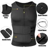 Hommes néoprène Sauna Zip taille formateur gilet corps Shaper avec deux ceinture perte de poids graisse entraînement taille soutien sport sécurité 240108