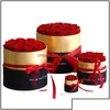 Flores decorativas grinaldas eterna rosa na caixa preservada real com conjunto o presente do dia das mães romântico presentes dos namorados gota entregar dh017