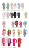 US STOCK 40oz Quencher Tumblers Pink Cosmo Target Red Parada Flamingo Valentines Day Gift Cups avec poignée en silicone Couvercle et paille Tasses de voiture de 2e génération