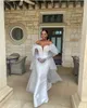 Robe de mariée sirène de luxe 2024 sexy hors de l'épaule sans manches organza robes de mariée africaines avec long train grande taille robe de mariée robes de novia