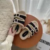 Slippers Winter Winal Women's Home Furry Classic Buckle Non-Slip Disual Indoor Flats Open Open Toe Warm 2024