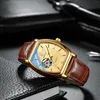 Wristwatches CHENXI 8815A High End Full Automatic Fashion Square Hollow Out Men's Waterproof Mechanical Watch