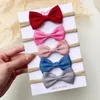 Hair Accessories 4/5/6Pcs/Set Solid Color Kids Headband Elastic Bands For Baby Cute Ribbon Bowknot Infant Girls Headwear