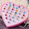 Kinderen Kinderen Baby Speelgoed Diamant Aankleden Fantasiespel Ringen met Love Box mix Kleur