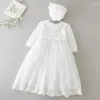 Vestidos de niña, vestido de bautizo para niñas de flores, boda, fiesta blanca, 1 año de cumpleaños, vestido de bautismo bautismal