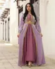 Etnische kleding Moslim Satijnen Kimono Abaya Set Marokkaanse Kaftan Arabische Jurk Chique Lantaarnmouwen Gewaad Met Riem Avondsets