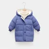 212y crianças para baixo longo outerwear roupas de inverno adolescentes meninos meninas algodão acolchoado parka casacos grandes crianças engrossar jaquetas de algodão quente 240108