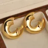 Hoop örhängen större unik guldfärgvåg vriden chunky för kvinnor geometrisk oregelbunden cirkel tjock fest smycken