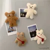 5 pçs ímãs de geladeira 3d adesivo de geladeira urso brinquedos de pelúcia adesivo de geladeira kawaii ímã adesivo animal dos desenhos animados adesivos de parede