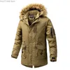 Casacos de Trench Masculinos Jaqueta de Inverno Cor Sólida Multi Bolso Com Capuz Parka Moda Casual Warm Down Charge Men