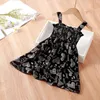 Girl Dresses Face Print Dress Girl's Casual Summer Scoop Neck Sleeveless Floral Flowy Plain Sundress Beach Prom Girls