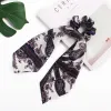 Floral Print Hair Bands Scrunchie Streamer Accessories Women Girl Ponytail Holder Elastic Scrunchies Turban Horsetail Hair Ties 50pcs BJ