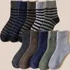 Sólido Inverno Super Againt Neve Frio Merino Quente Masculino Terry Sock S Homens 5 pares Mais Grosso Mulheres Lã 240108