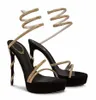 Zomer luxe vrouwen margot sandalen schoenen suède kristal strappy verfraaide fluweel rood zwart hoge hakken elegante bruids trouwjurk