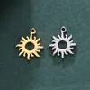 Charms WZNB 5 Stück himmlische Sonnenblume Rahmen Edelstahl Anhänger für Schmuckherstellung DIY Halskette Ohrring Zubehör Material