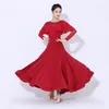 Stage Wear Femmes adultes Robe de danse de salle de bal à volants Costume de danse standard Bal à manches longues Tango Waltz Robes VDB7830