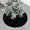 Jupes d'arbre flocon de neige à paillettes dorées, décorations de noël, douces et épaisses, Non tissées, de luxe, pour fête de noël, vacances