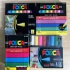 UNI POSCA 마커 펜 세트 PC-1M PC-3M PC-5M 7C 8C 12C 15C 16C 아크릴 페인트 펜 POSCA 펜 29 색 세트 아트 마킹 그림 240108