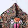 Women Shawl Scarf Dualuse Retro Tassels Printed Single Button Outer Wear National Wind Cloak Wrap Big Square Spring and Autumn 240108