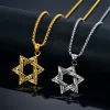 Magen – colliers et pendentifs étoile de David israël pour femmes, or jaune 14k, couleur argent, ras du cou juif, bijoux pour hommes