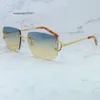 Sunglasses Frames Wire C Sunglasses Rimless Carter Sun Glasses Big Square Luxury Desiger Mens Decoration Driving Shades Eyewear Trending Product Gold Frame