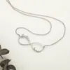 925 Sterling Silver Personlig Infinity Namnkedjedalsband för kvinnor Anpassade typskylt BFF Pendant Xmas gåvor för mor 240109