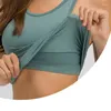 Yoga Outfit Ebb To Street Sports Soutien-gorge rembourré côtelé Crop Tops Fitness Gilet Sportswear Dames Active Wear Plus Taille Gym Tank