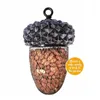 Sonstiges Vogelzubehör BMBY-Fallen Fruits Acorn Feeder Grey Wild Squirrel Garden Hanging Easy Refill