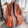 Autumn and Winter New Style Fashion Cashmere Mid Length Outerwear Shawl Double Sided Warm Letter Scarf Women's Live Broadcast Trend