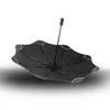 Ombrelli Ombrello creativo Rivestimento nero Pieghevole Tinta unita Soleggiato e piovoso Affari Avvolto automaticamente Uomo Donna