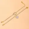 Anklets Love Anklet FL Of Diamond Shiny Rhinestone Two-Piece Set Drop Delivery Otqpz