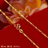 Halsband Kopiera halsband Pure Gold Necklace 999 Full guldhalsband i benkedja O Word Chain Treasure Chain Snake Bone Chain