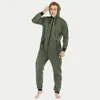 Män s Thothen Hooded Jumpsuits Tracksuit Drawstring Sweatshirts Rompers Full Zip Hoodies Overalls With Pockets 240109